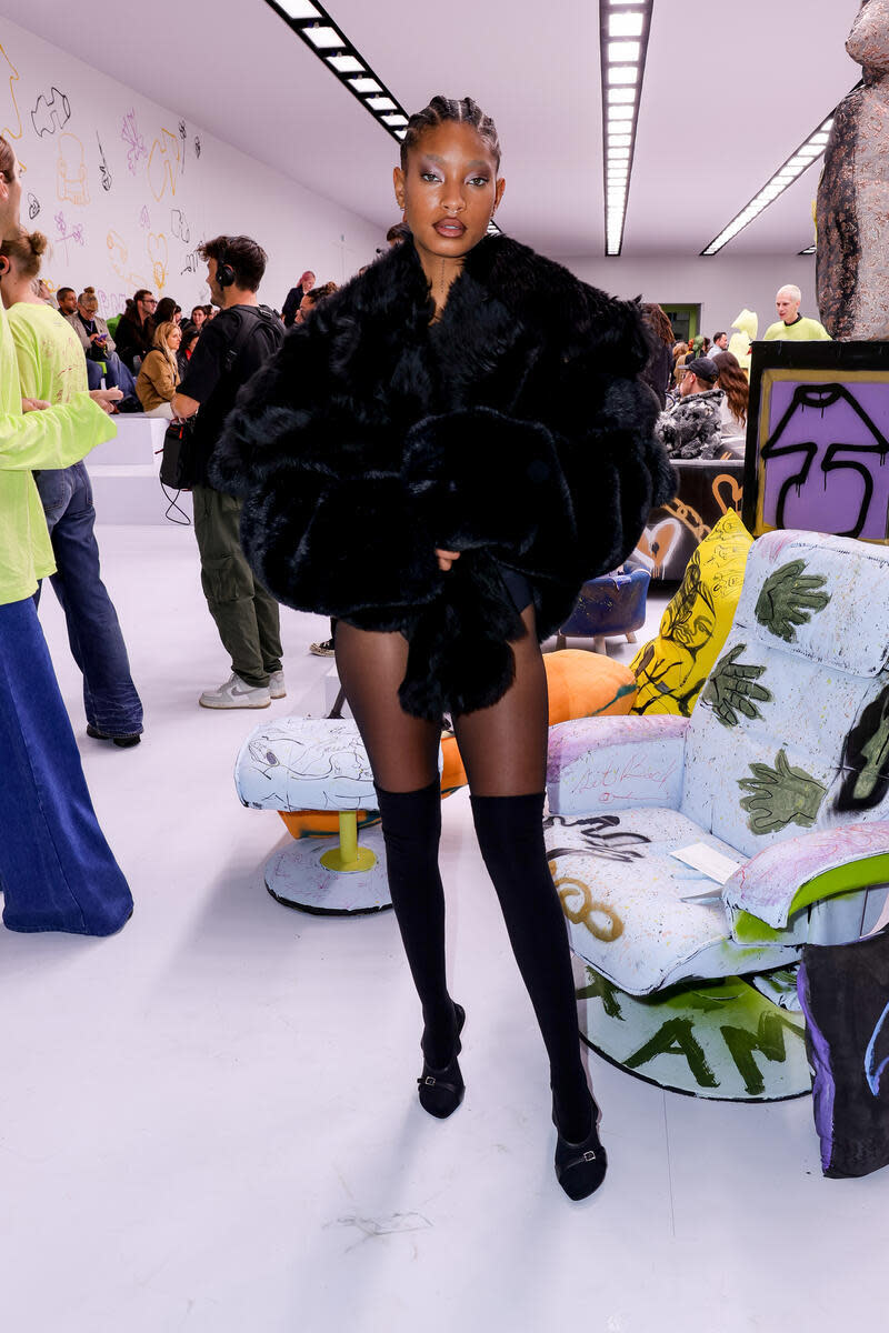 Willow Smith at Acne Studios RTW Spring 2025, naked dressing fashion trend, celebrity style, Willow Smith at Acne Studios RTW Spring 2025 as part of Paris Ready to Wear Fashion Week held at Observatoire de Paris on September 25, 2024 in Paris, France.