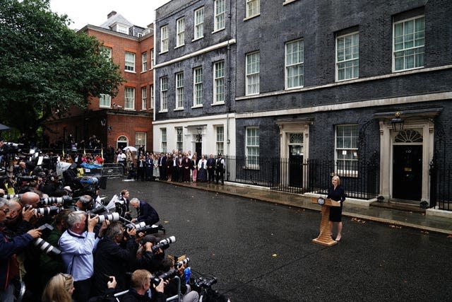 New Prime Minister Liz Truss outside 10 Downing Street, London 