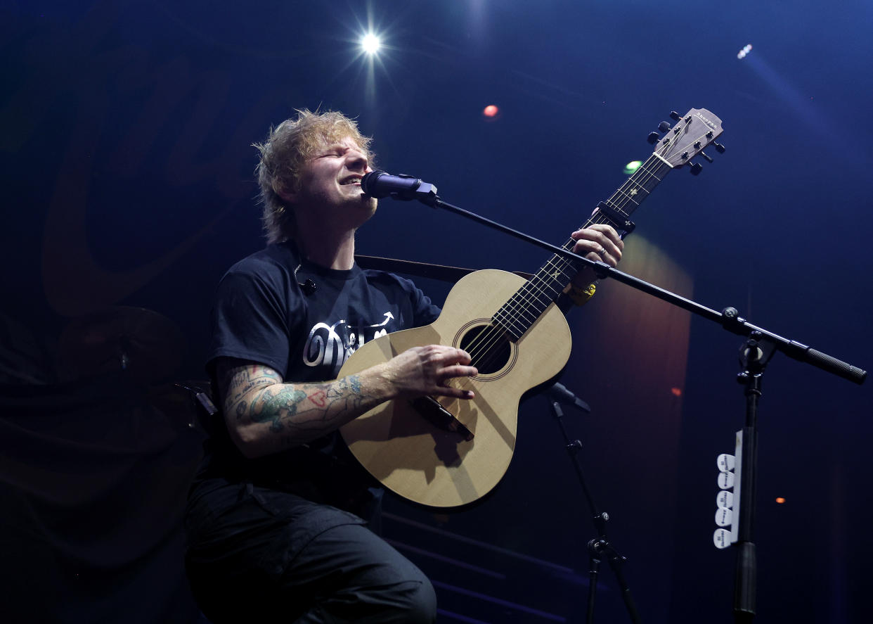 Ed Sheeran performing a surprise support set at The Roundhouse in London last December.