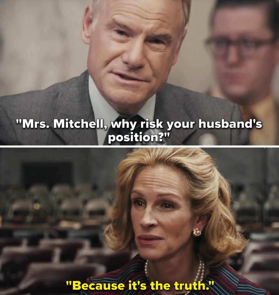 Martha saying she's risking her husband's position "because it's the truth"