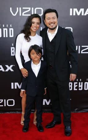 Director Justin Lin and his family arrive for the world premiere of "Star Trek Beyond" at Comic Con in San Diego, California U.S., July 20, 2016. REUTERS/Mike Blake