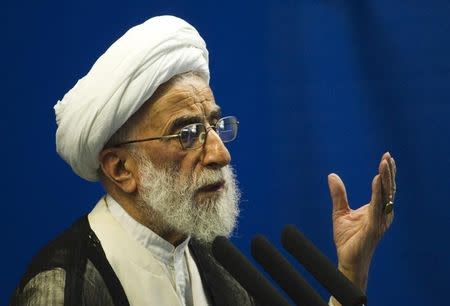 Ahmad Jannati speaks during Tehran's Friday prayers October 15, 2010. REUTERS/Raheb Homavandi