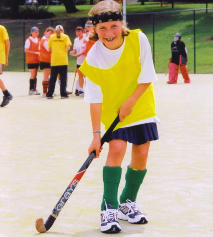 Georgie - pictured on a Sport England Talent Camp in Loughborough - showed an early aptitude for the sport aged 11 
