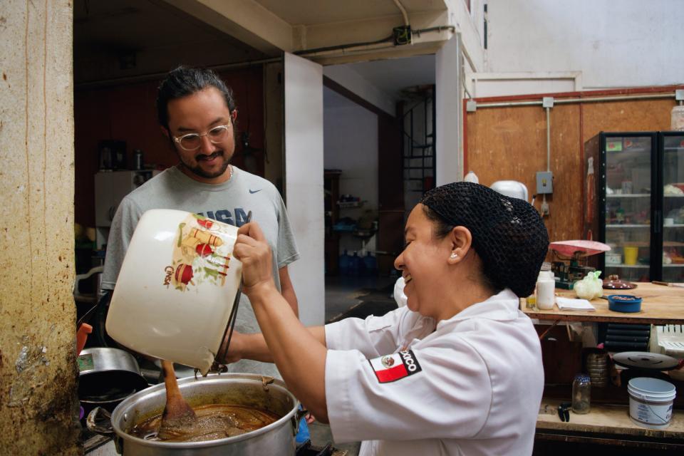 Foko chef Joshua Gonzales at a cooking class in Oaxaca, Mexico.