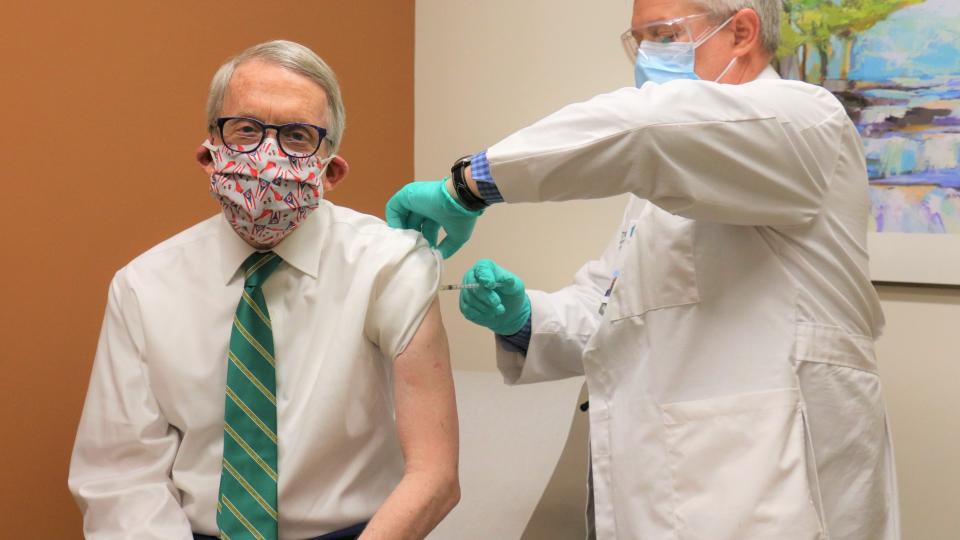Governor Mike DeWine getting his own vaccine.