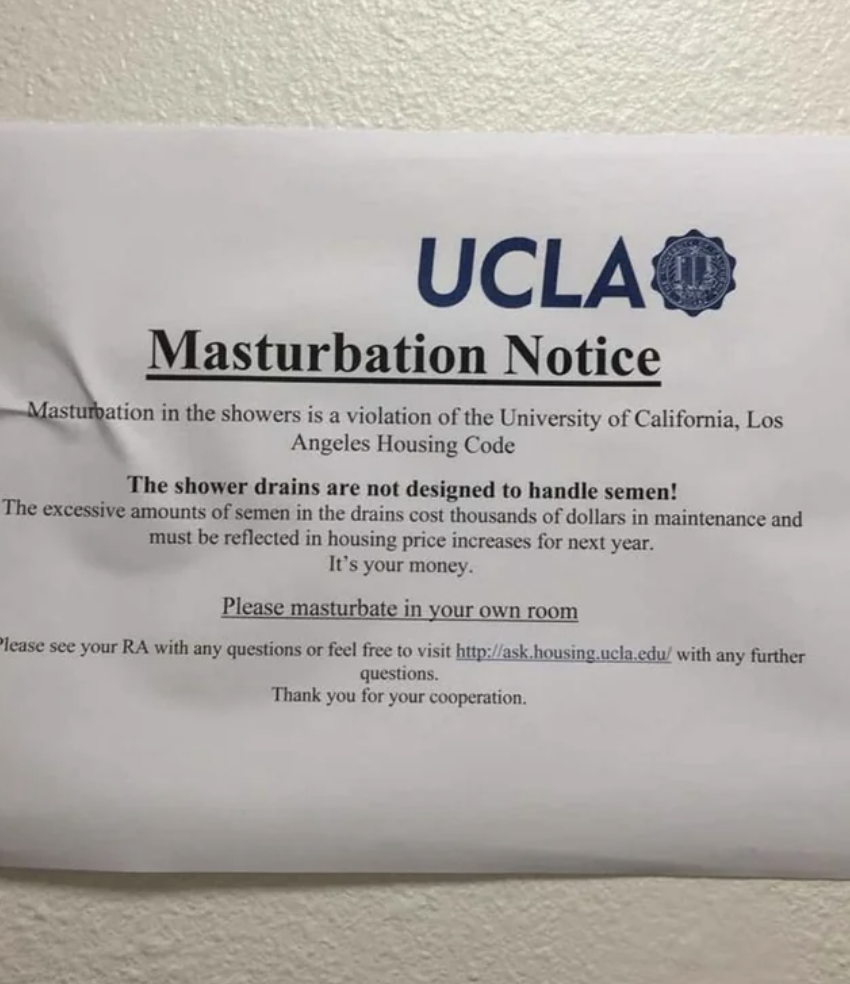 a ucla masturbation sign