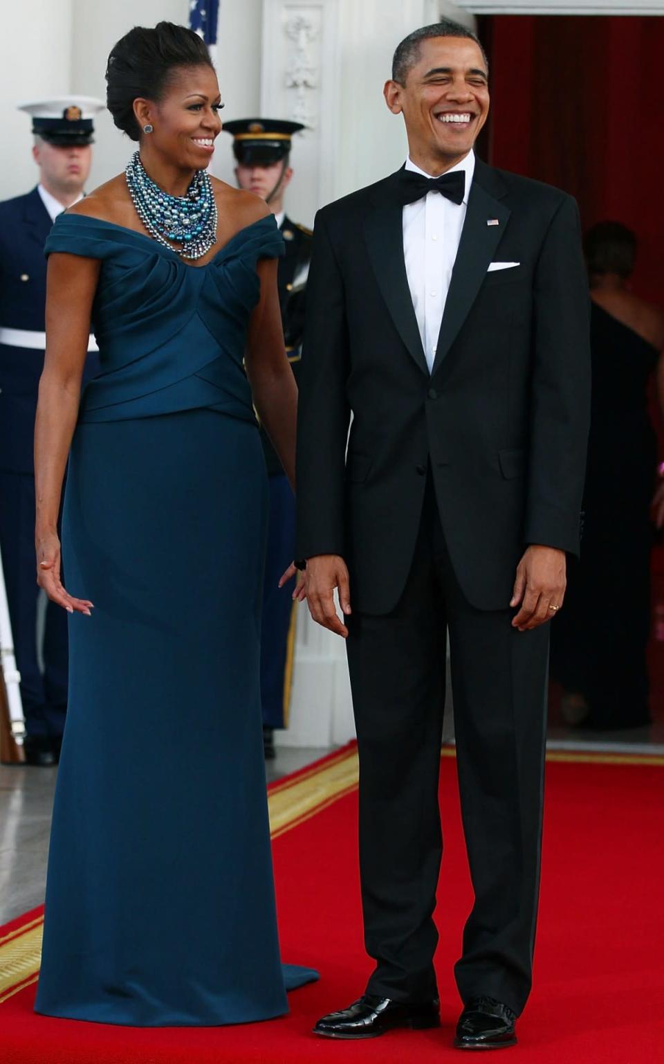 Michelle Obama in Marchesa