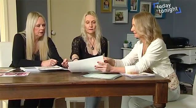 Deb Collins and Michelle Abery with Niki Richardson. Source: Today Tonight.