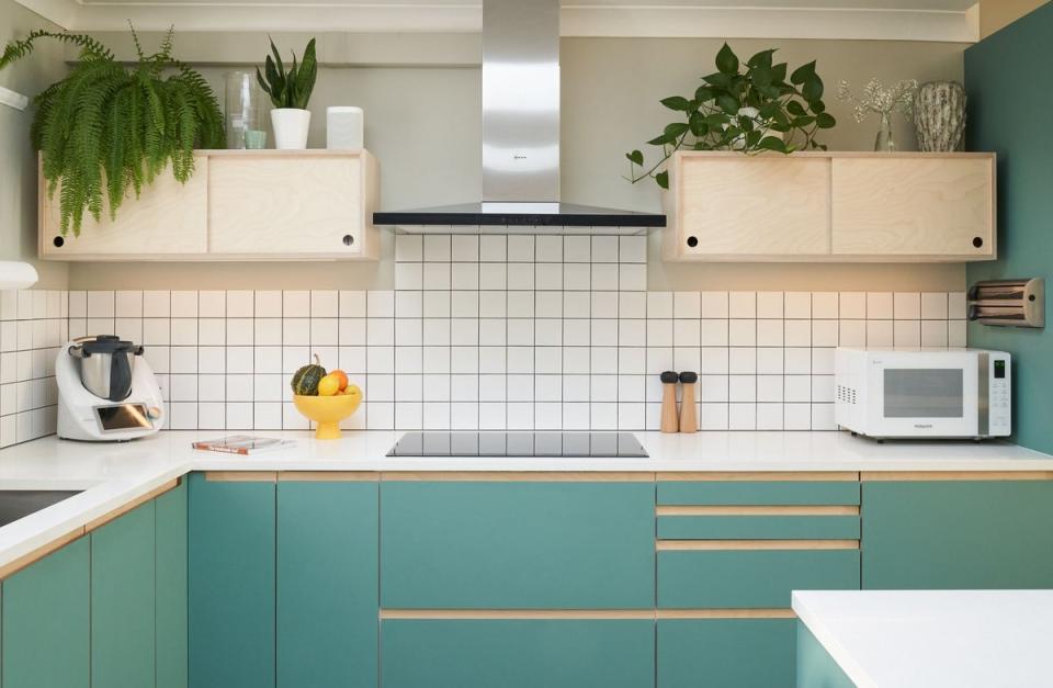 Replacing the doors can put a spin on a high street kitchen (Plykea)