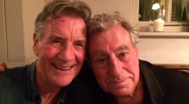 Michael Palin met up with Jones on Thursday before Jones's representative revealed the Python member had dementia. Photo: Michael Palin/Facebook