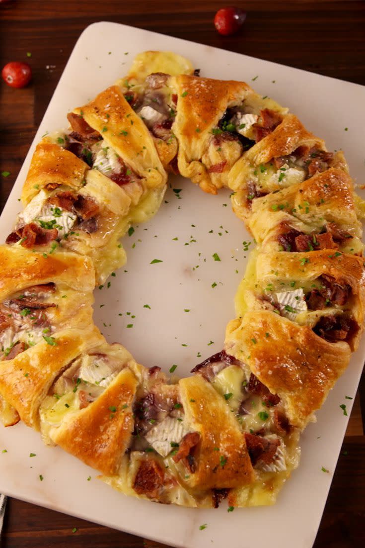 Bacon Brie Crescent Wreath