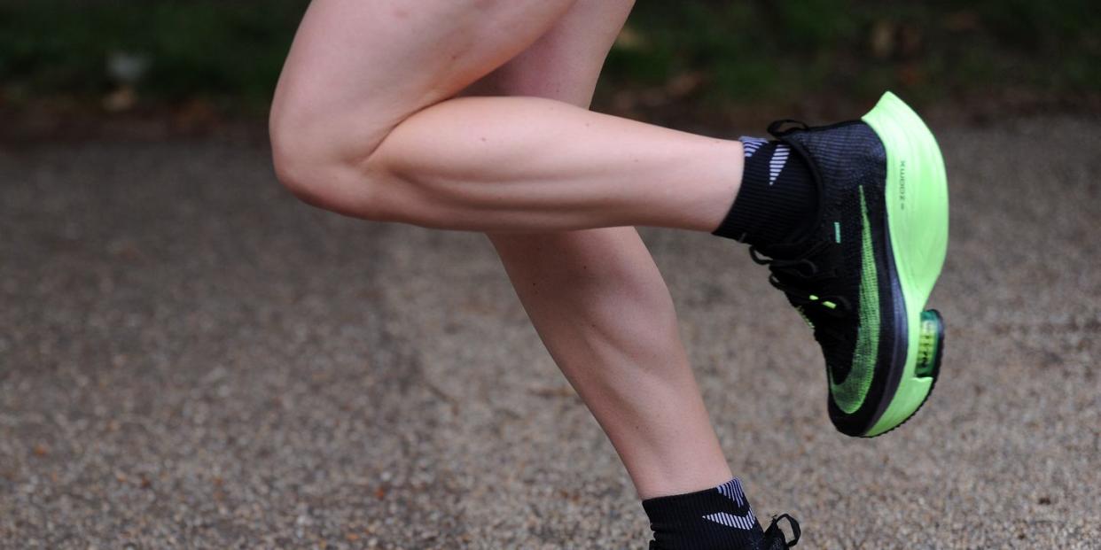 running gait overpronation east molesey, england   june 29 a detailed view of the nike trainers of british marathon runner charlotte purdue as she runs during a training session on june 29, 2020 in east molesey, england photo by alex burstowgetty images