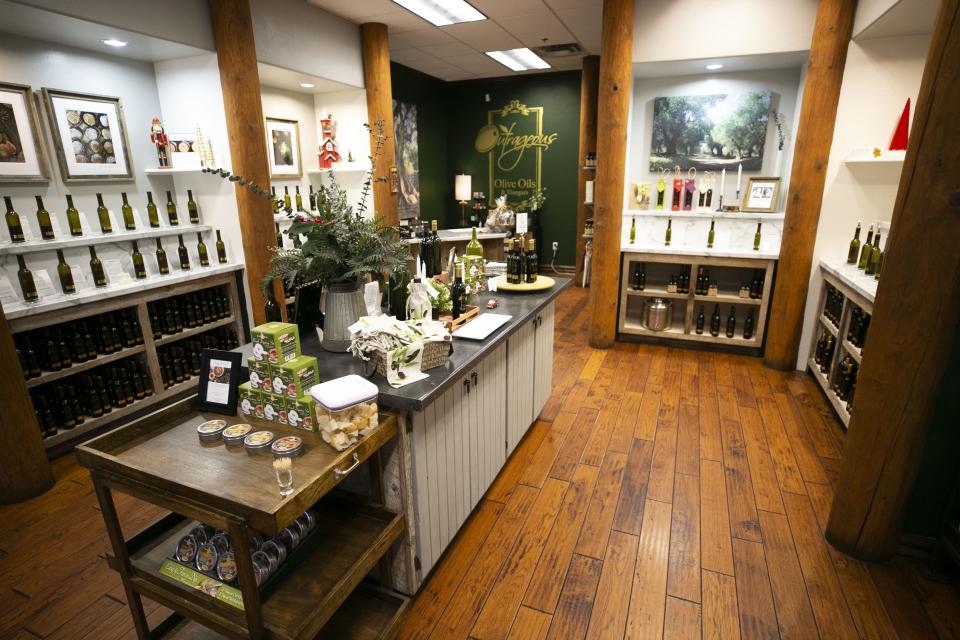 Outrageous Olive Oils & Vinegars in Old Town Scottsdale on Tuesday, Dec. 11, 2018. The shop is owned by former child actor, Frankie Muniz and his fiance Paige Price.