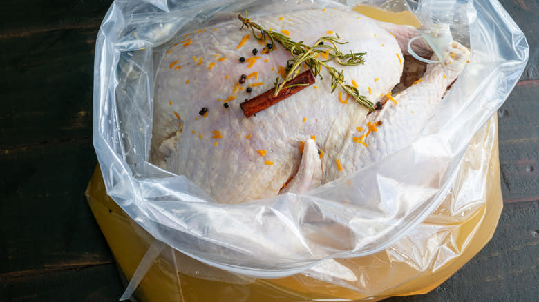 turkey in brine bag