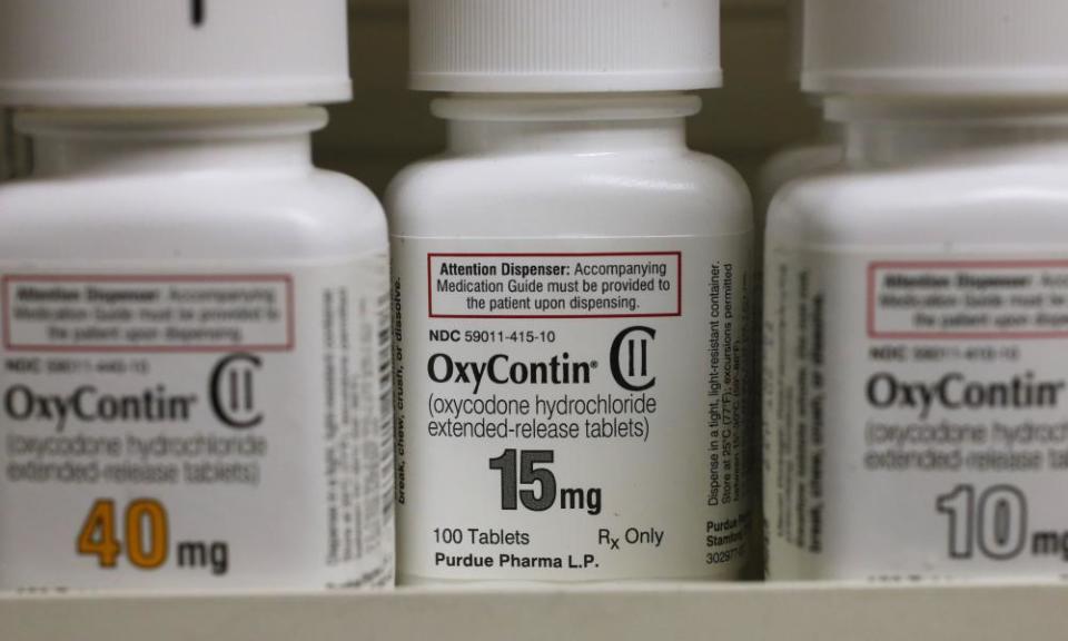 OxyContin medication on a pharmacy shelf in Provo, Utah.