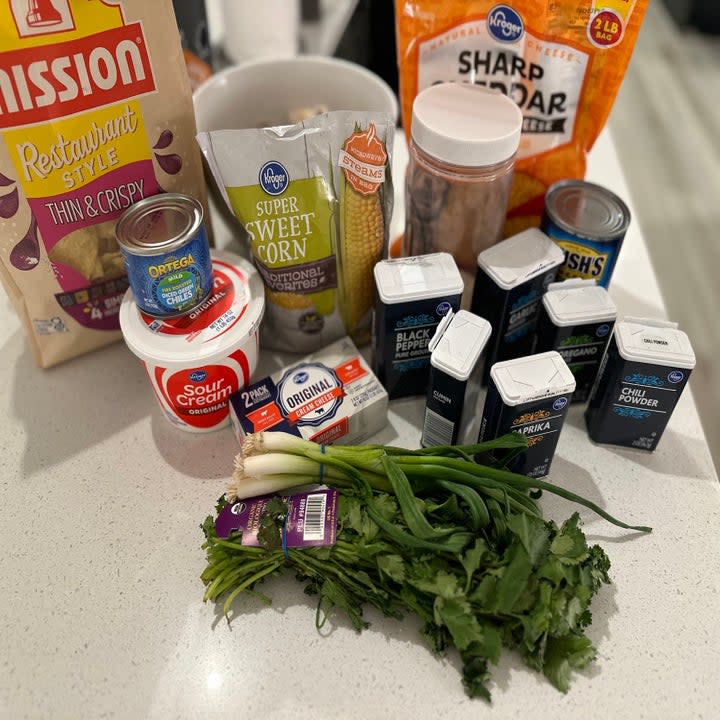 dinner ingredients on the counter