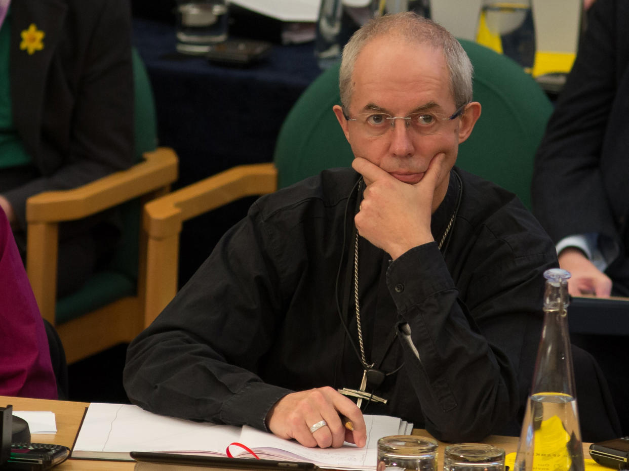 The head of the Church of England urged ministers not to ‘waste our time rummaging’ in the past for the ‘solutions of tomorrow’: AFP