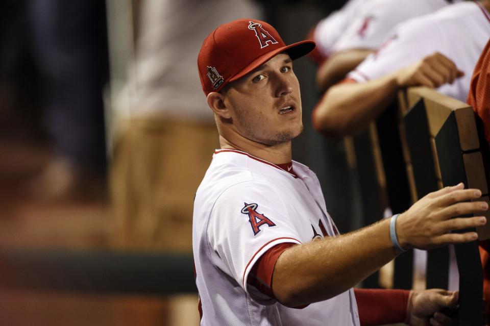 Mike Trout in a Yankees uniform? Don't count on it, but go ahead and dream. (AP)