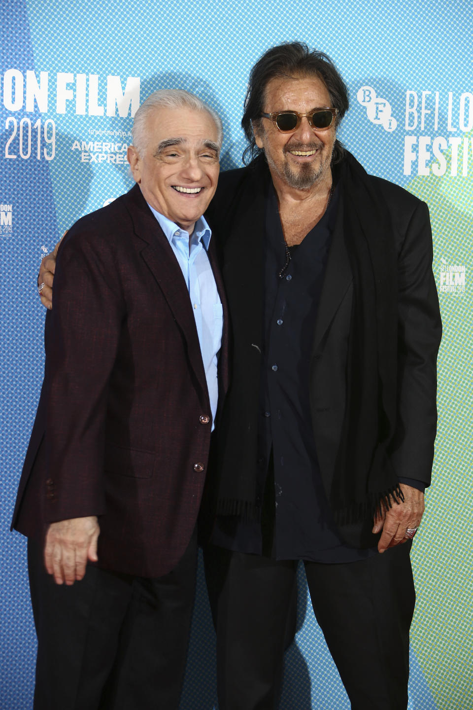 Actor Al Pacino, right, and director Martin Scorsese pose for photographers at the photocall of the film 'The Irishman' as part of the London Film Festival, in central London, Sunday, Oct. 13, 2019. (Photo by Joel C Ryan/Invision/AP)