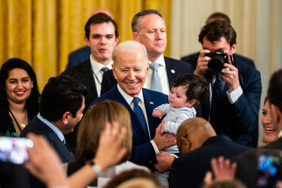 President Biden has not mentioned life expectancy in his remarks, according to a review of public statements. (Demetrius Freeman/The Washington Post)