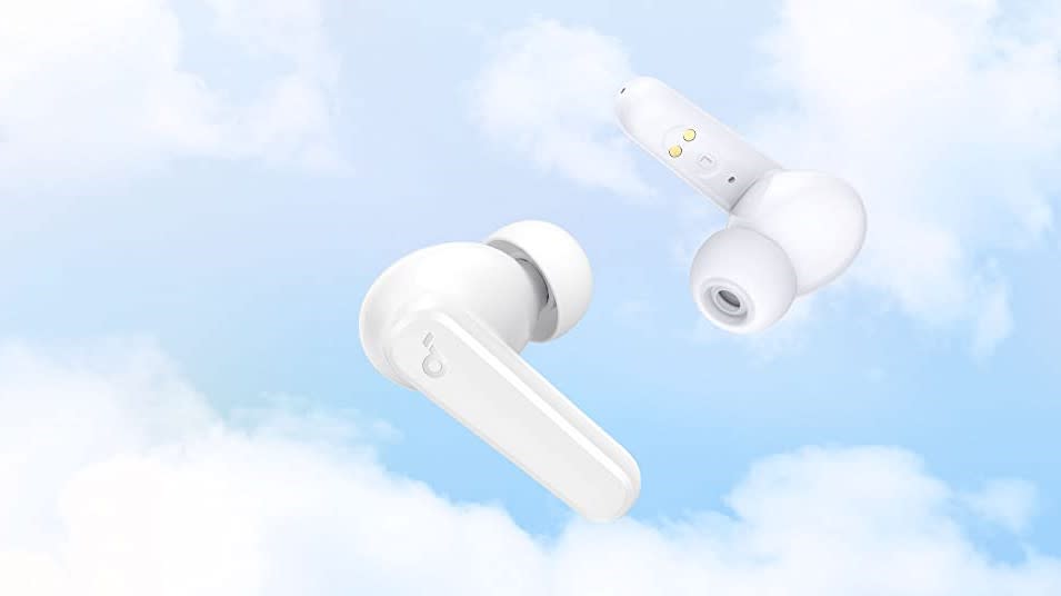Earbuds with sky background