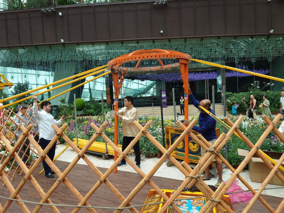 Preparations Underway for Friday's Launch: A meticulously crafted, life-sized Mongolian Ger takes centre stage in the display.