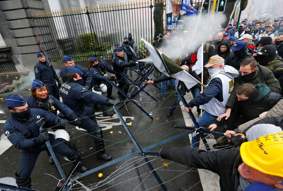 Pension reform protests in Belgium