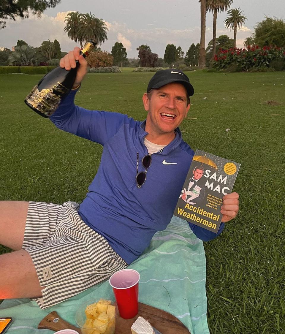 Sam with new book, Accidental Weatherman