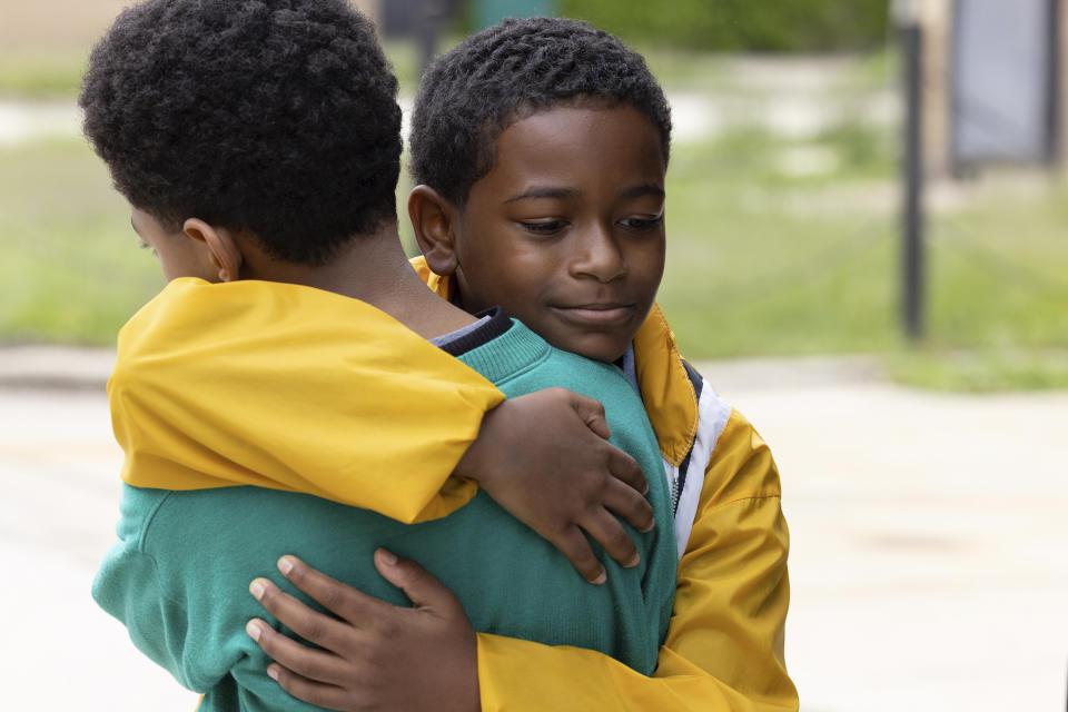 This image released by Participant/Sony Pictures Classics shows Blake Cameron James and Gian Knight Ramirez in a scene from the film "We Grown Now." (Danielle Scruggs/Participant/Sony Pictures Classics via AP)