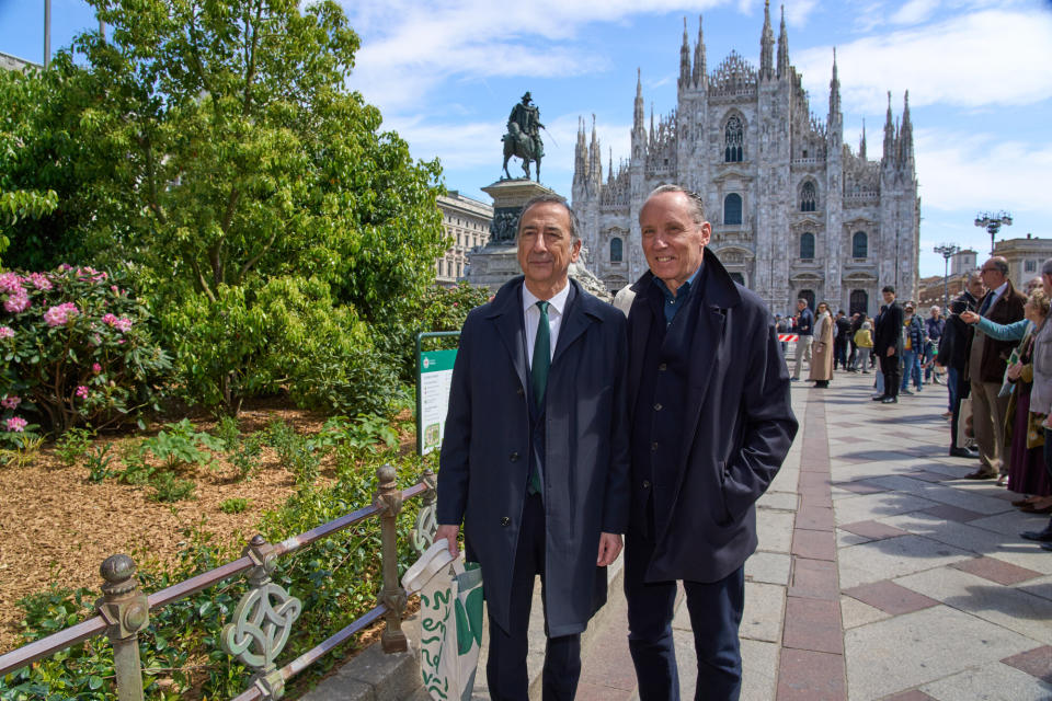 Milan mayor Giuseppe Sala and Zegna chairman and CEO of the Ermenegildo Zegna group.