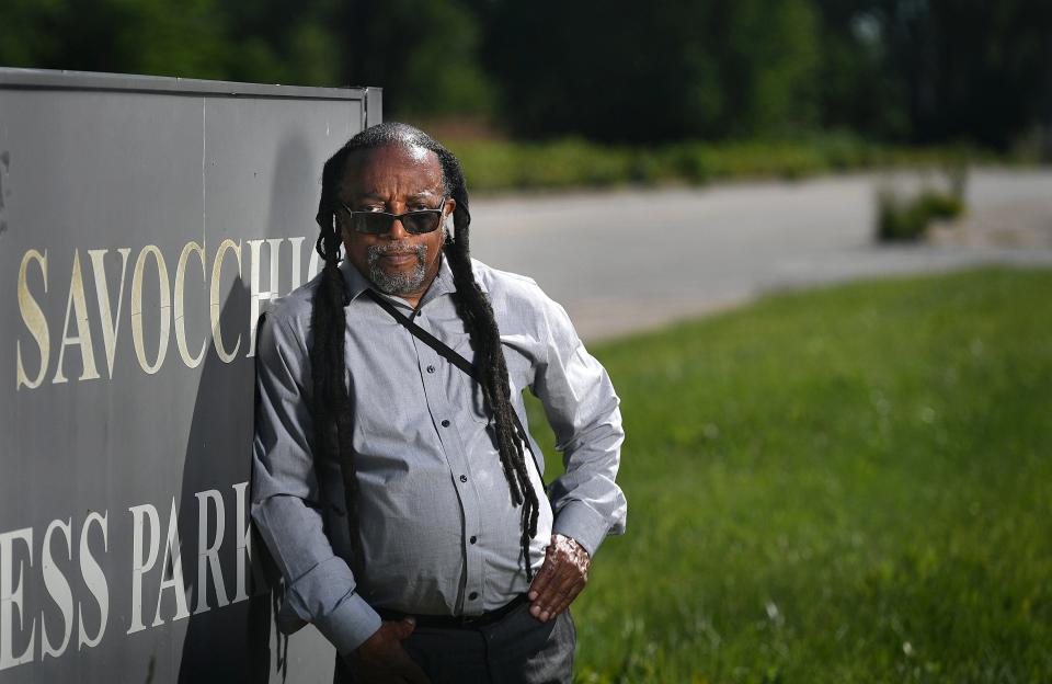 Gary Horton, 68, president of the Urban Erie Community Development Corp., is part of a group that wants to develop a health and wellness center, an urban farming facility and a solar panel network on the 25-acre Savocchio Park property, shown here June 4, 2020. The land is located near East 16th Street and Downing Avenue in one of the poorest neighborhoods in Erie, Pennsylvania.