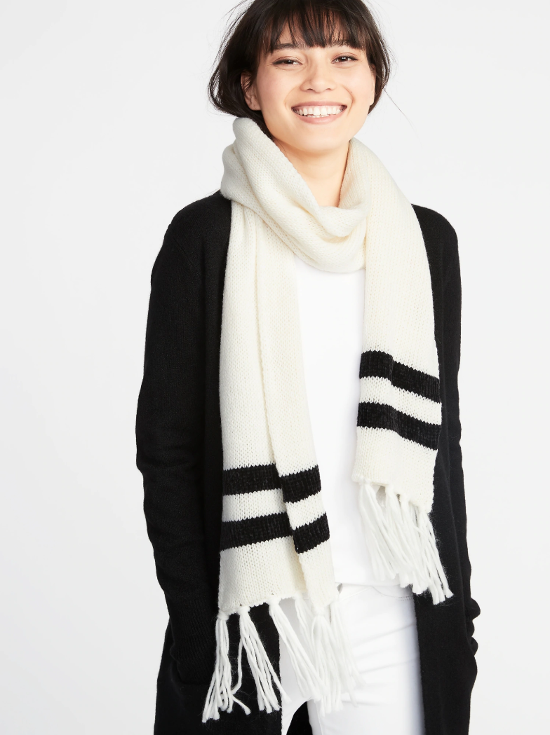 Old Navy Jacquard Sweater-Knit Fringe Scarf for Women