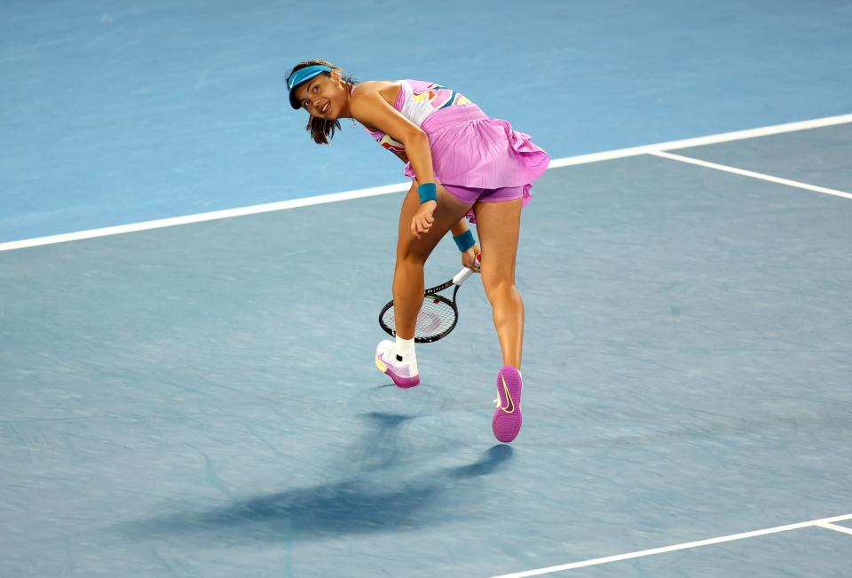 Emma Raducanu in action during her second round match against Coco Gauff (REUTERS)