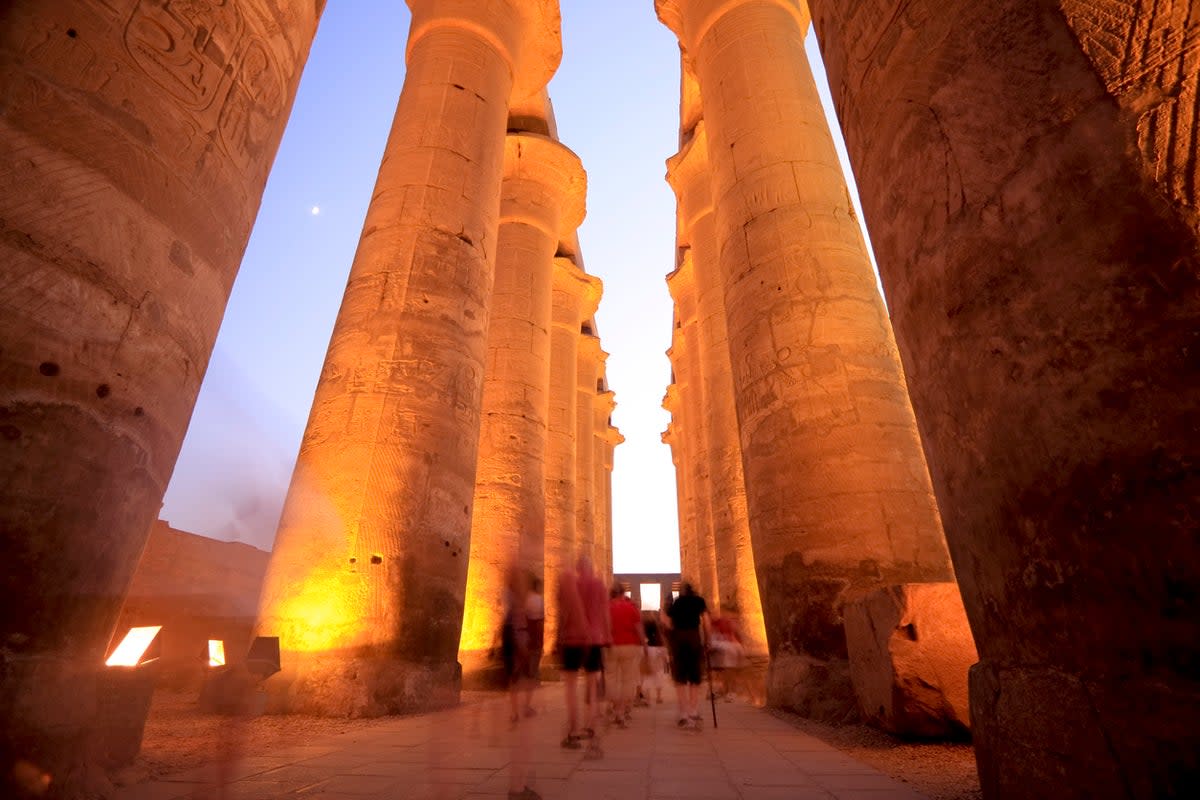 The complex of temples, pylons and obelisks lights up at night (Getty Images/iStockphoto)