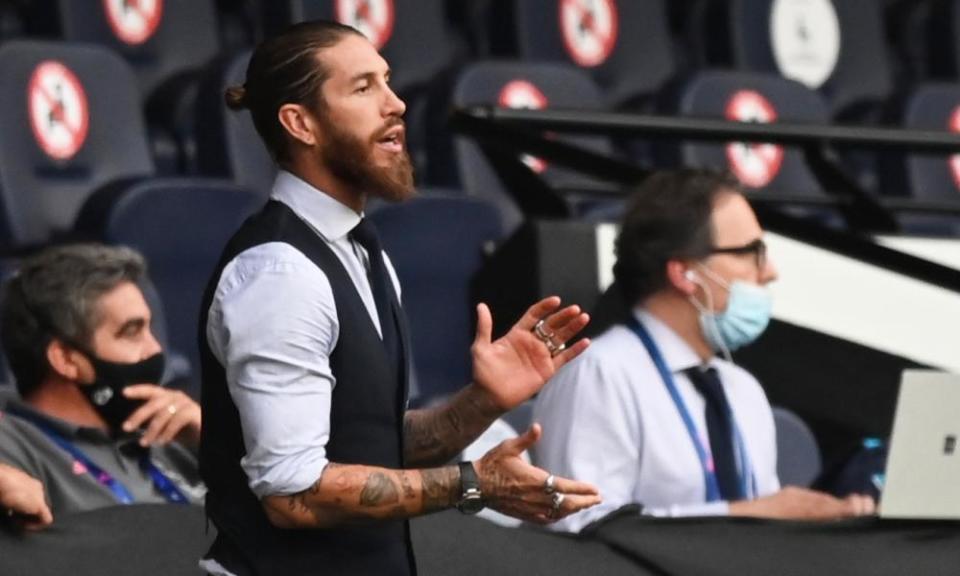 Sergio Ramos at the Etihad Stadium.