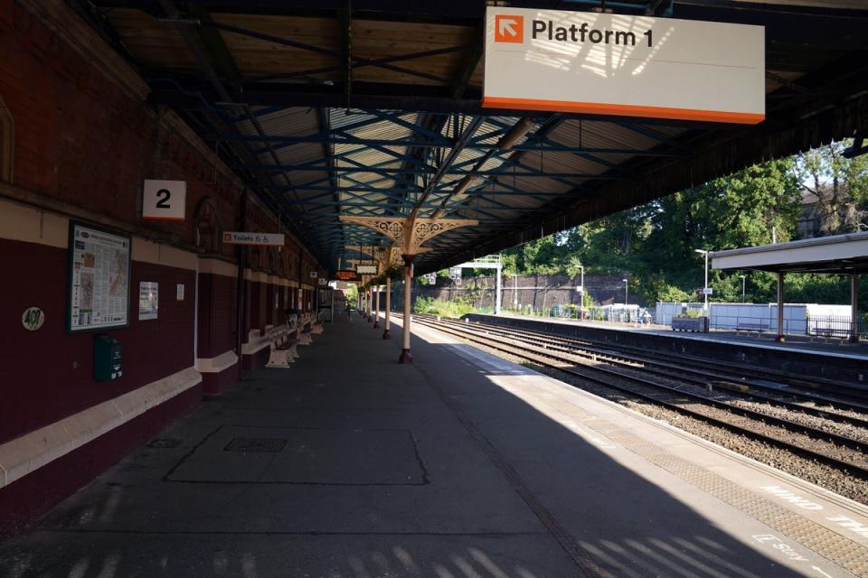 An empty platform at Wellington station in Shropshire (Nick Potts/PA) (PA Wire)