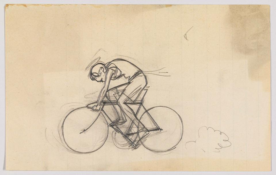 Edward Hopper, Cyclist, 1895-99. Graphite pencil on paper, 5 × 8 in. (12.7 × 20.3 cm). Whitney Museum of American Art, New York; Josephine N. Hopper Bequest.