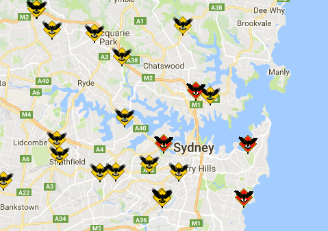 A handful of the magpie attacks across Sydney in August 2016 as shown on the interactive map.