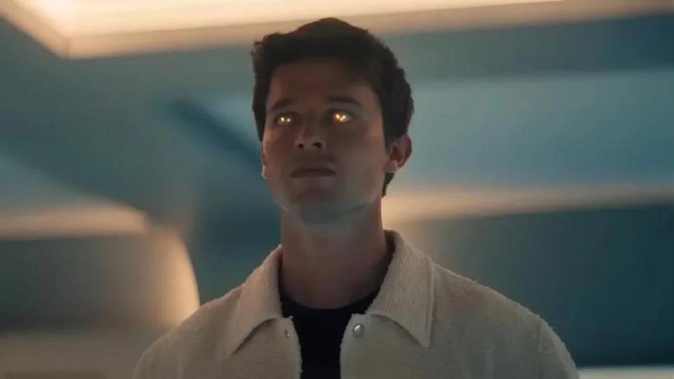 Patrick Schwarzenegger as Luke or "Golden Boy" in "Gen V" Season 1 (Photo credit: Prime Video)