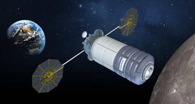 An artist’s conception shows Northrop Grumman’s habitation module, which is based on the design of the Cygnus cargo spacecraft. (Northrop Grumman Illustration)