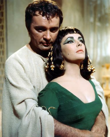 <p>Sunset Boulevard/Corbis via Getty</p> Richard Burton and Elizabeth Taylor on the set of 'Cleopatra'