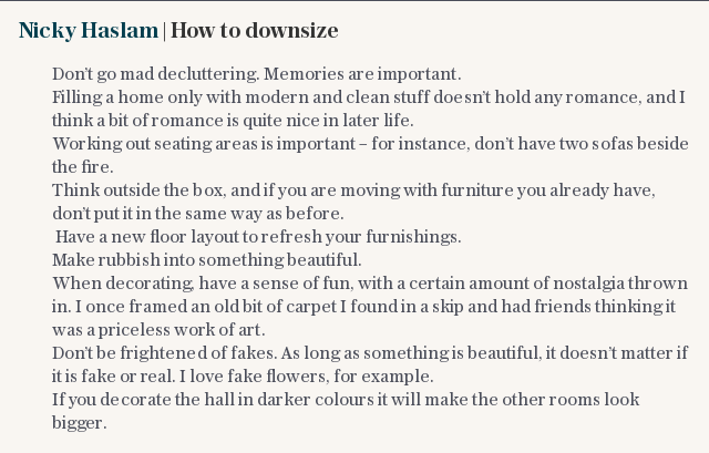 Nicky Haslam | How to downsize