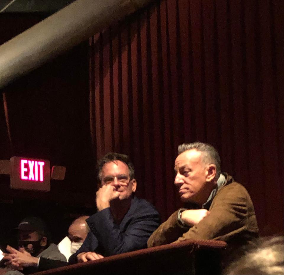 Thom Zimny and Bruce Springsteen, shown in 2021 at the Basie Center Cinemas in Red Bank, at a screening of “The Legendary 1979 No Nukes Concerts,” which stars Springsteen and the E Street Band.