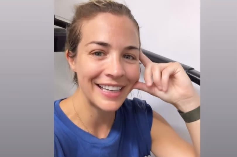 Gemma was beaming as she teased the news -Credit:Gemma Atkinson Instagram