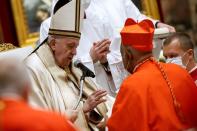 Pope Francis elevates 13 prelates to the rank of cardinal, at St. Peter's Basilica at the Vatican