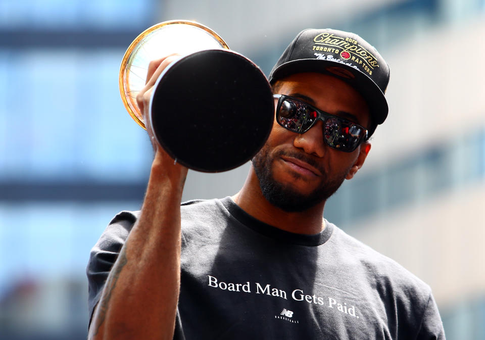 Will the feel-good of an NBA championship override Kawhi Leonard's desire to go home? (Getty)