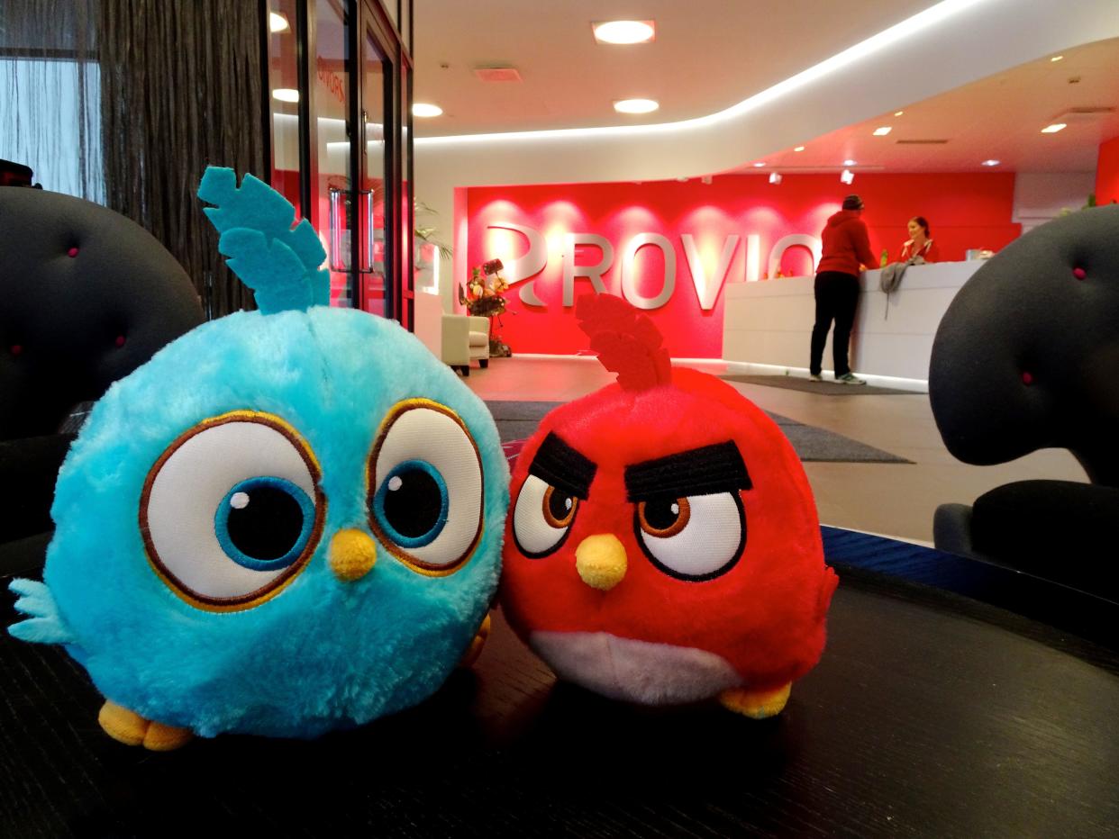 FILE PHOTO: Angry Birds game characters are seen at the Rovio headquarters in Espoo, Finland March 13, 2019. Picture taken March 13, 2019. REUTERS/Anne Kauranen