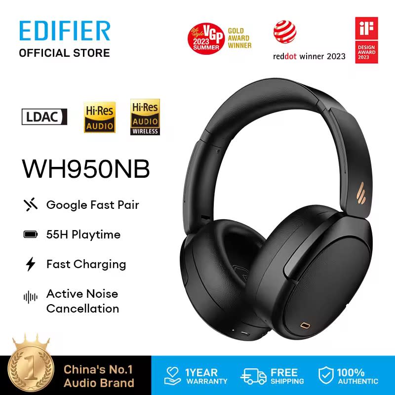 Edifier WH950NB Wireless Bluetooth Noise Cancelling Headphones. (Photo: Lazada SG)