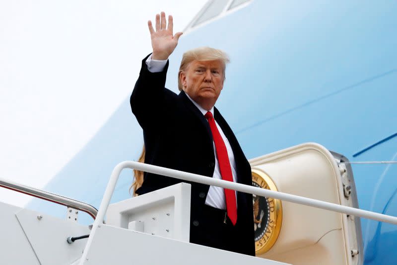 President Donald Trump and Melania Trump depart to Florida