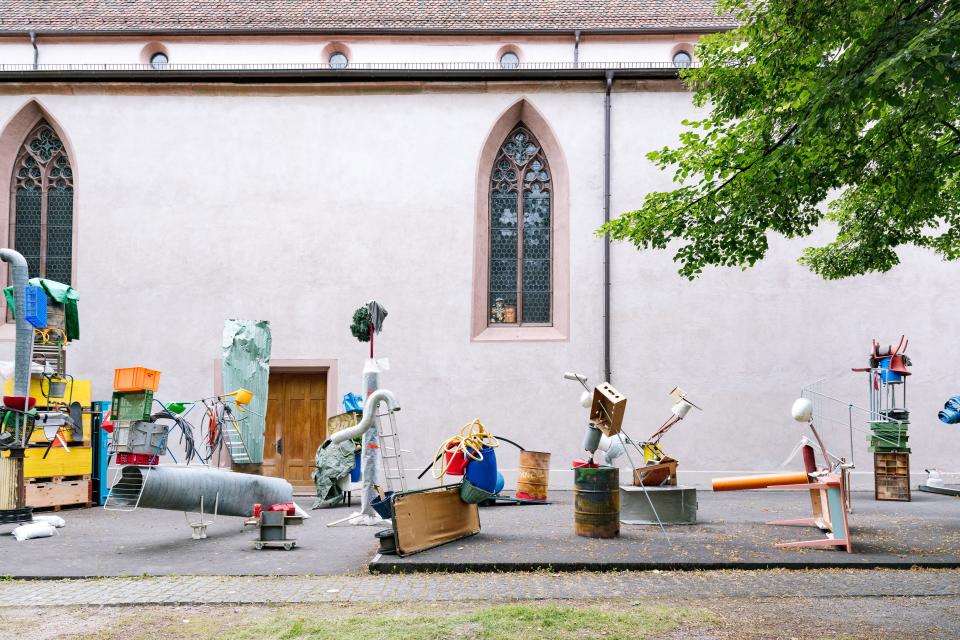 Art sculptures scattered over Basel, Switzerland